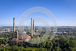 Landscape of industry: mine factories smelters railway