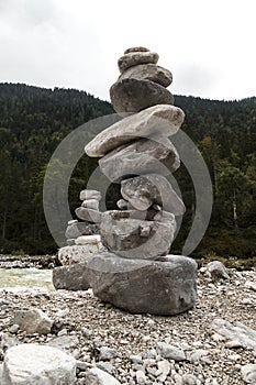 Landscape of Isar river origin, Scharnitz, Austria