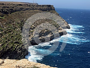 Landscape of the island of Lampedusa in Italy