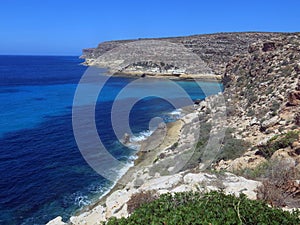 Landscape of the island of Lampedusa in Italy photo