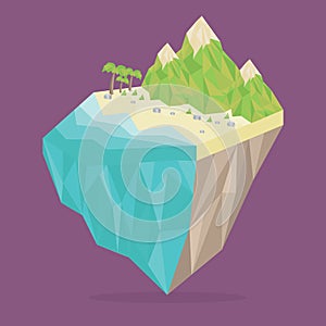 Landscape of an island. Vector illustration decorative design