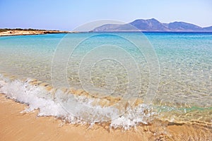Landscape of Italida beach at Ano Koufonisi island Cyclades Greece photo