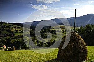 Landscape between Izki village and Polonina Borzava In Transcarpathia, Ukraine.