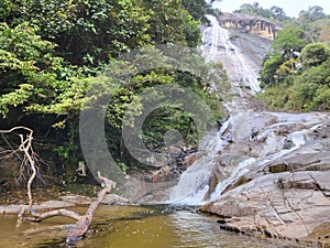 Landscape in Jelawang waterfall in Mount Stong National Park, Dabong, Kelantan, Malaysia.