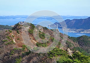 Landscape in Jirisan Mountain of Saryangdo Island in South Korea Near Tongyeong