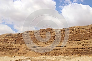 Landscape in the Judean desert on the shores of the Dead Sea in Israel