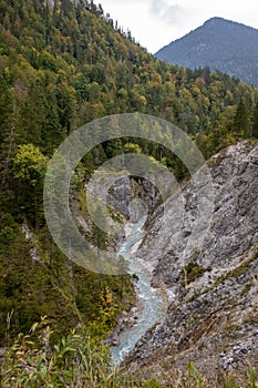 Landscape of the Karwendel mountains in Eng, Austria