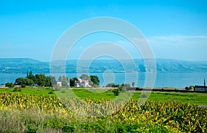 Landscape of Kinneret Lake - Galilee Sea photo