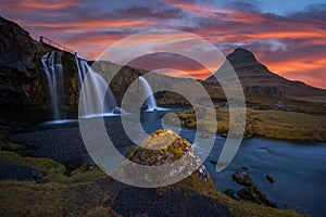 The landscape kirkjufell of Iceland