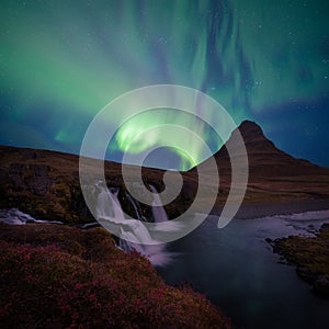 The landscape kirkjufell of Iceland photo