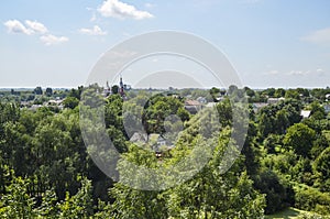 Landscape of Korets city from the Korets castle. Rivne region, Ukraine. photo