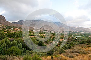 Landscape of the Kourtaliotiko Gorge on the Ctete in Greece.