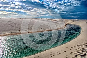 The landscape of Lagoons and sand dunes in Brazil.