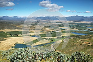 Landscape of lagoons and vineyards from Gydo Pass,