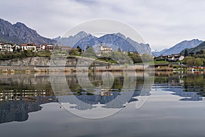 Landscape of Lake Annone in Brianza photo