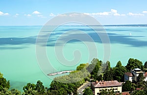 Landscape of Lake Balaton from Tihany peninsula