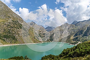 Landscape of the Lake Barbellino an alpine artificial lake photo