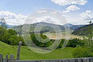 Landscape of lake Bicaz Romania
