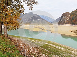 Landscape of lake Corlo in autumn