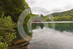 Landscape with lake in Croatia plidvice