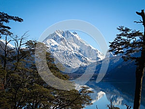 Landscape with lake and forest in Patagonia Argentina