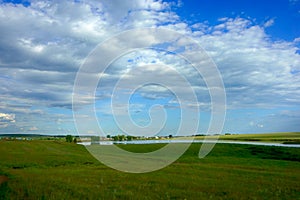 Landscape Lake, forest, sky