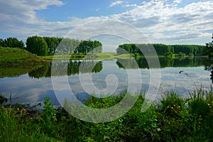 Landscape Lake, forest, sky