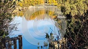landscape lake in lagunas de las madres arganda del rey photo