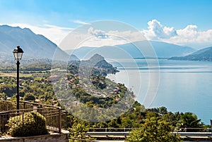 Landscape of the Lake Maggiore by Belvedere PasquÃÂ¨ of Brezzo di Bedero, Lombardy, Italy photo
