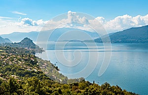 Landscape of the Lake Maggiore by Belvedere PasquÃÂ¨ of Brezzo di Bedero, Lombardy, Italy photo