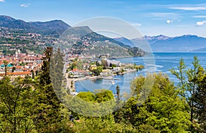 Landscape of Lake Maggiore by Botanical Gardens of Villa Taranto, Italy