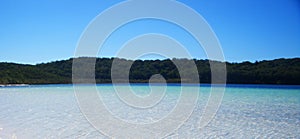 Landscape of Lake McKenzie, Fraser Island in Australia photo