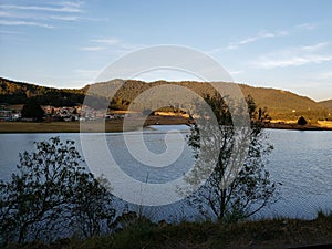 landscape with the Lake of Salazar, near the city of Toluca, MÃÂ©xico in a sunny day photo