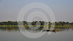 Landscape of Lake Taungthaman Myanmar