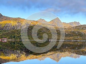 The landscape with lake towards Trolltunga in Norwa