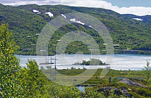 Landscape of the lake Ustevatnet Norway