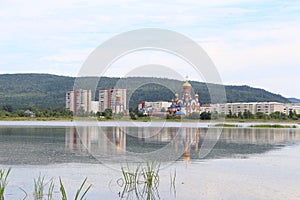 Landscape at the lake in Zelenogorsk Krasnoyarsk Territory