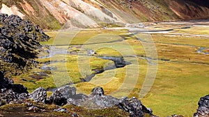 Landscape Landmannalaugar at Fjallabak Nature Reserve of Iceland