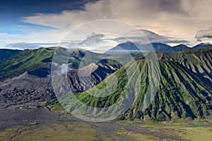 Landscape of Lenticular cloud on top of Volcanoes in Bromo mount