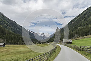 Landscape in the Lessachtal in Lungau in Austria