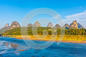 Landscape of the Li River in Yangshuo, China