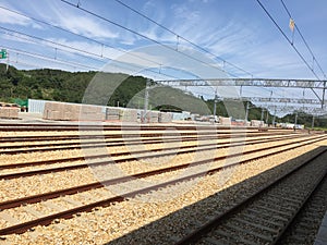 Landscape of A Light Rail Station in Busan