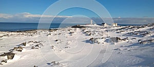 Landscape with lighthouse in northern Norway