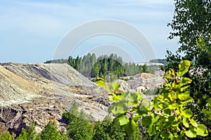 Landscape like a planet Mars surface. Solidified red-brown black Earth surface. Cracked and scorched land. Refractory clay