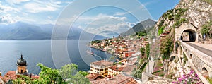 Landscape with Limone sul garda town, Garda Lake photo