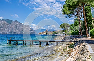 Landscape with Limone sul garda town, Garda Lake, photo