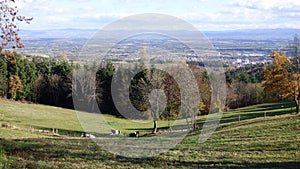 Landscape in livradois forez, auvergne, france