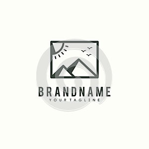 Landscape logo design illustration vector template flat style