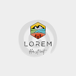 Landscape Logo design for landscaping vector icon