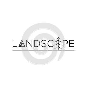 Landscape logo text vector design symbol icon